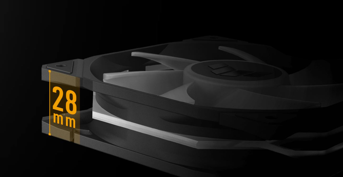 ASUS TUF Gaming TR120 ARGB Reverse Blade Black Case Fan, Single Pack (120mm PWM PC Fan, 2000rpm, 2.75mm H2O, 76.3CFM Airflow, 16 Separately Addressable RGB LEDs, Black